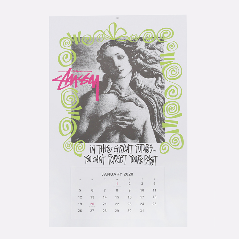 Календарь Stussy 2020 Calendar (138673-white)  - цена, описание, фото 1